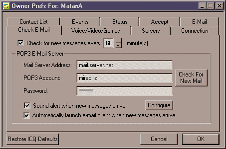 ���� Check E-mail